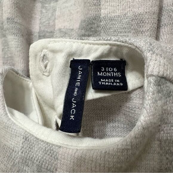 JANIE & JACK PLAID RUFFLE DRESS GREY/PINK 3 to 6 MONTHS GIRL - Picture 5 of 9